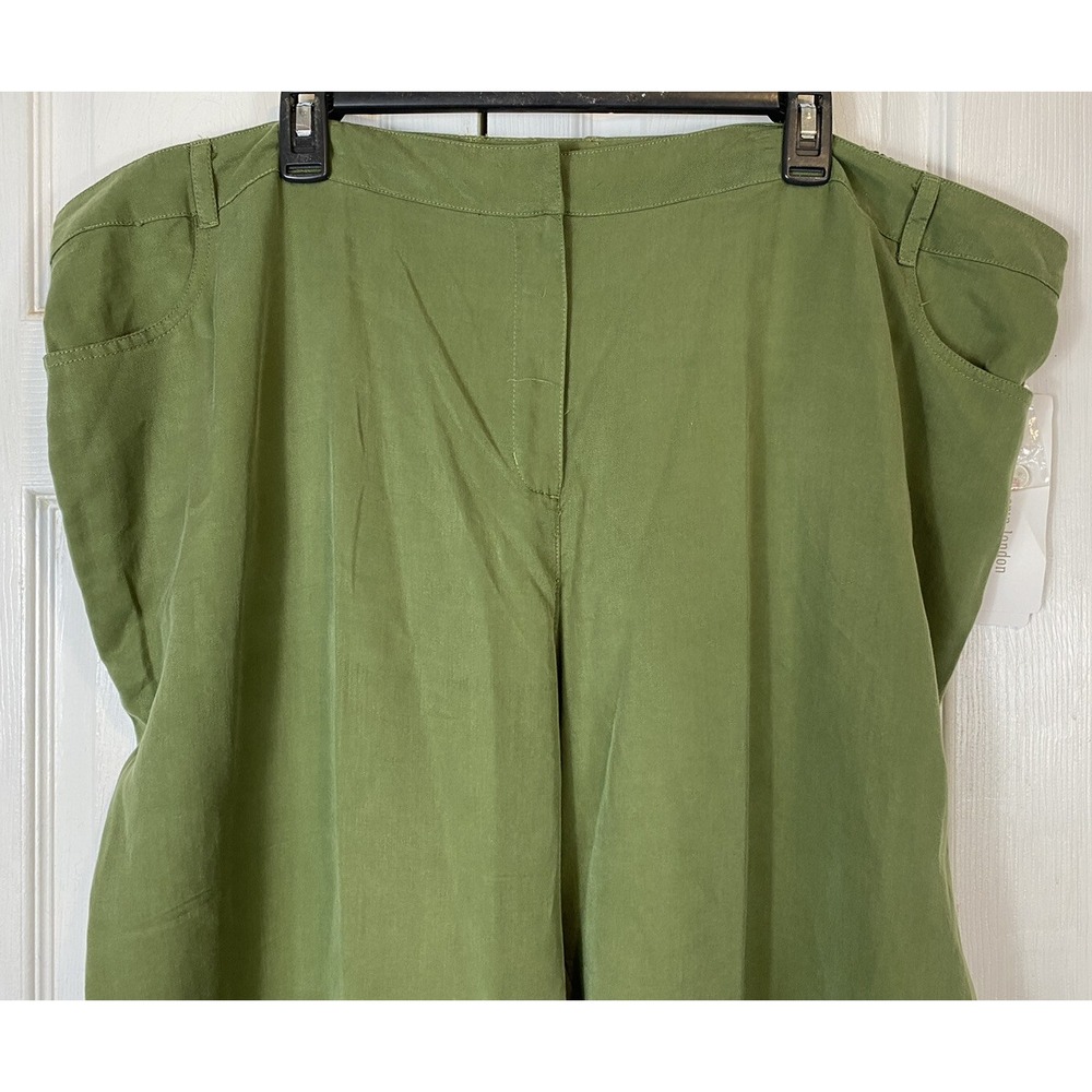 Erin London Womens Pants 20w olive Army Green Pull On Elastic Waist Pockets NEW - Picture 5 of 7